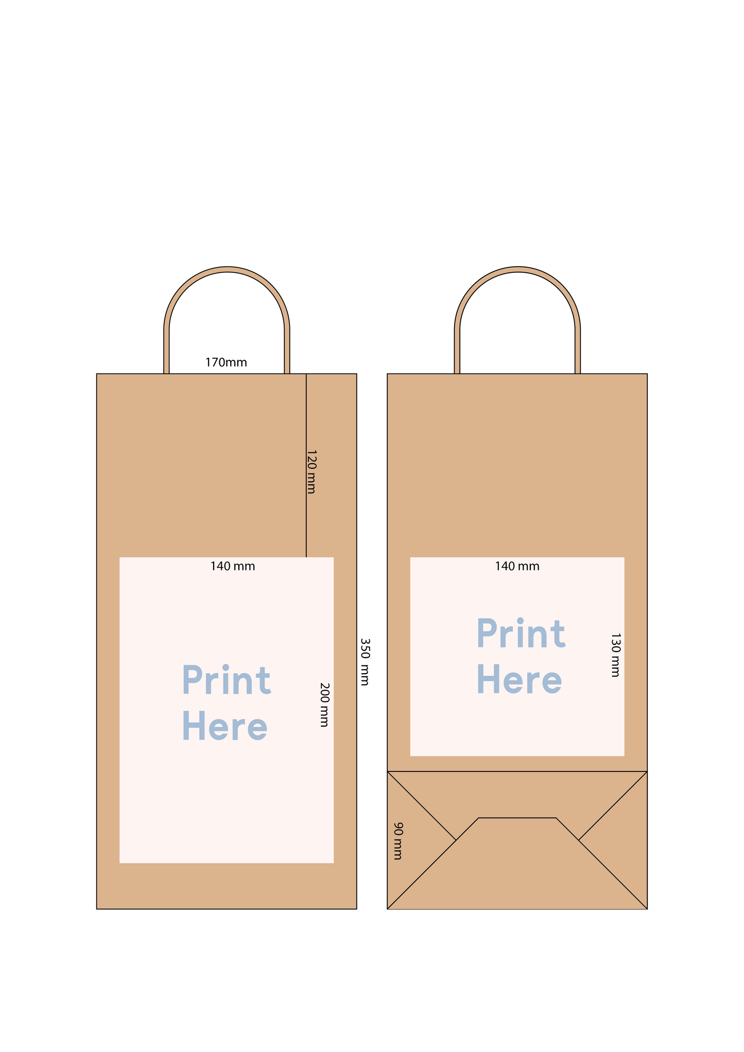 2 Bottle Bag Twist Handle