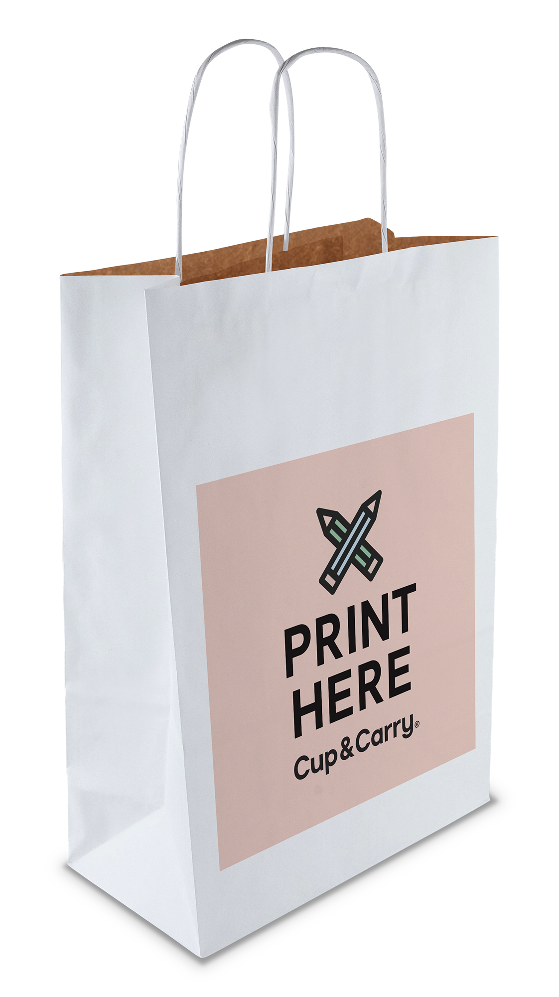 Medium Carry Bag White - Custom Print