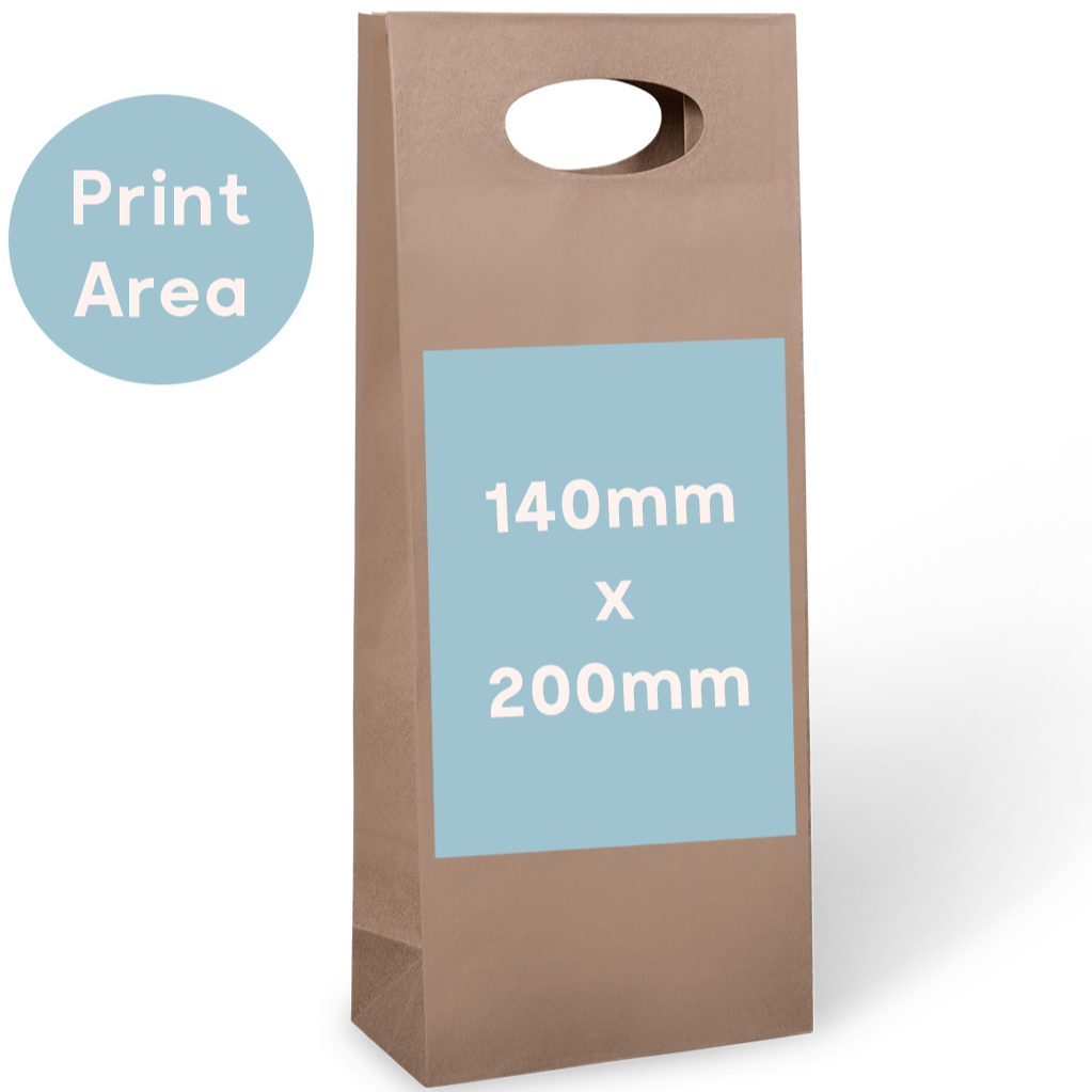 2 Bottle Bag - Die-Cut Handle - Custom Print