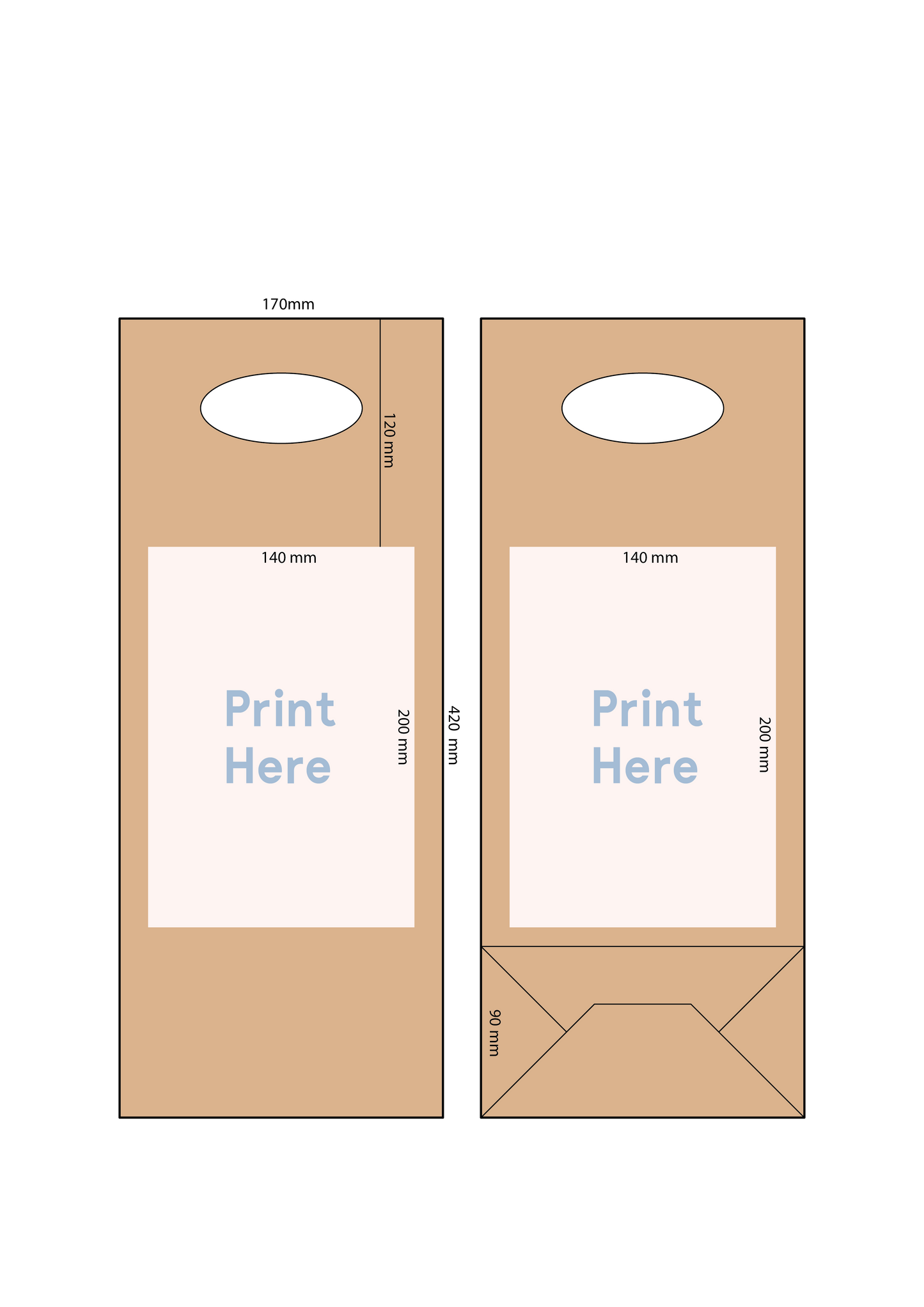 2 Bottle Bag Die-Cut Handle