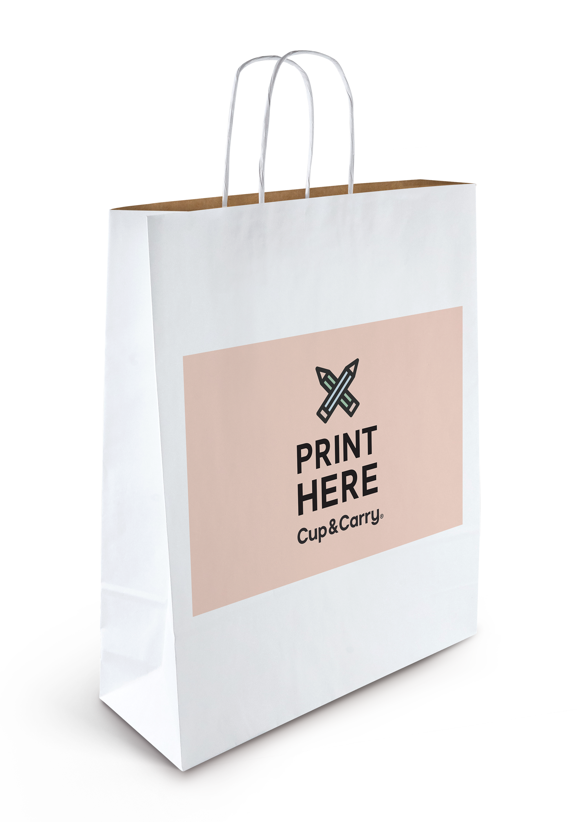 Large Carry Bag White - Custom Print