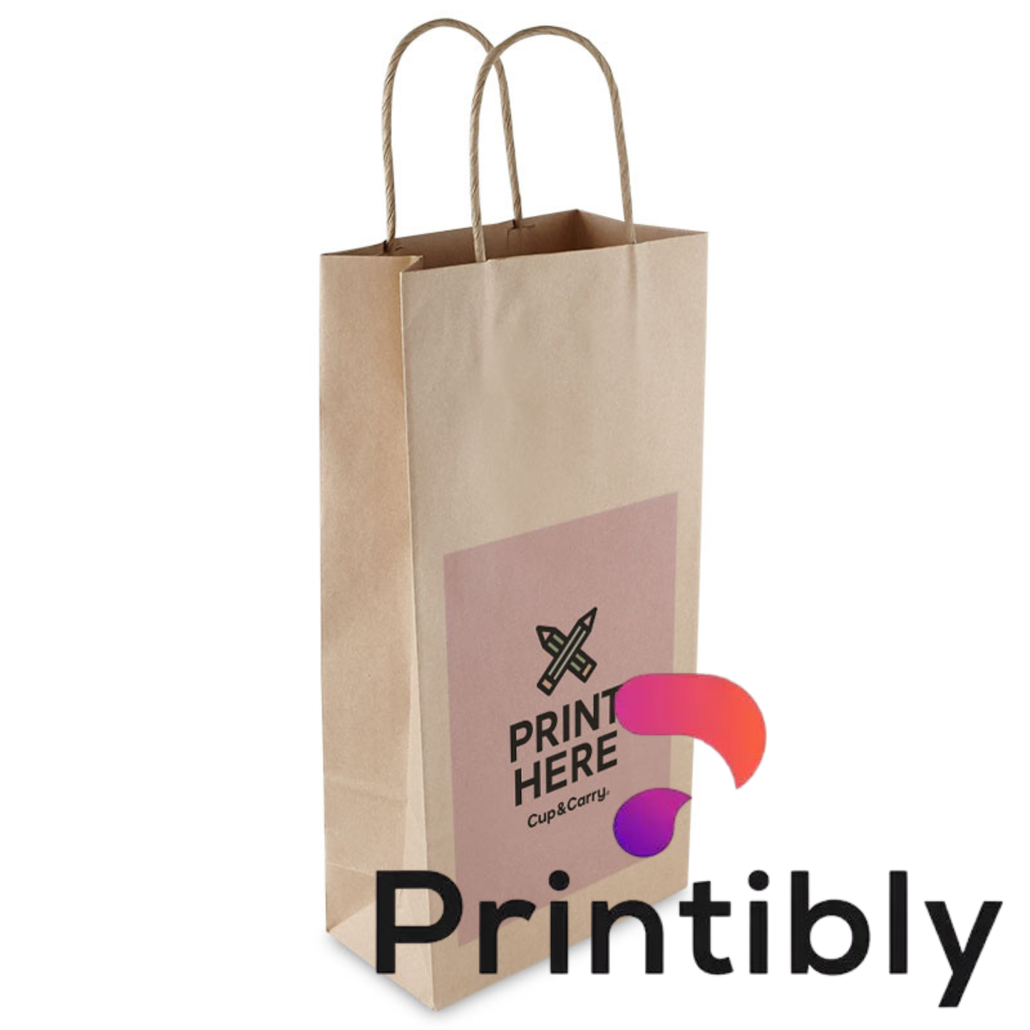 Printibly 2 Bottle Bag Twist Handle