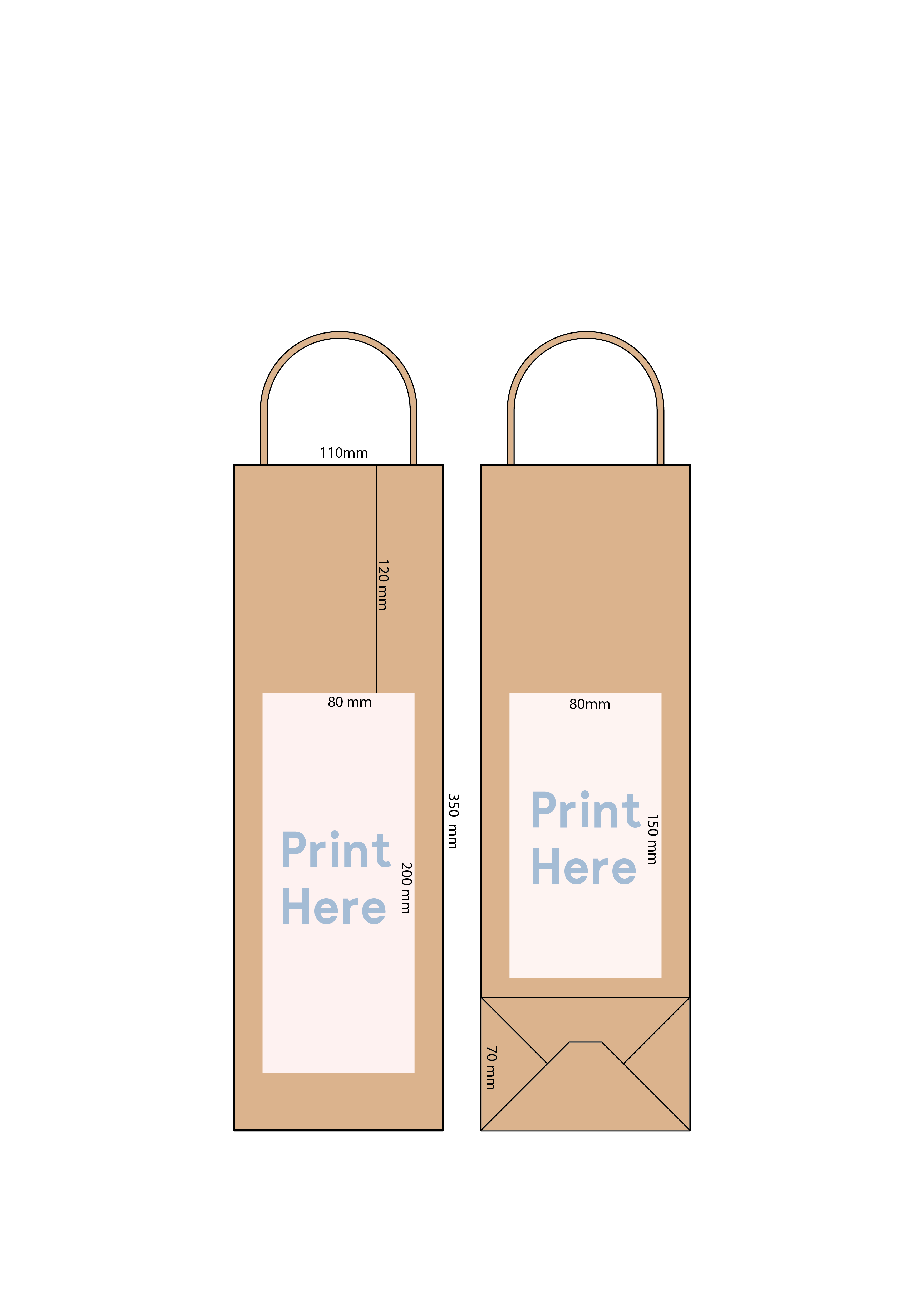 1 Bottle Bag - Twist Handle - Custom Print