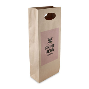2 Bottle Bag - Die-Cut Handle - Custom Print