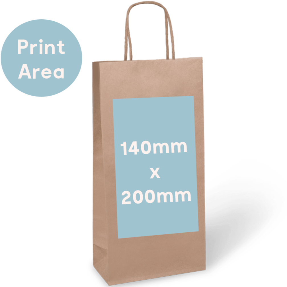 2 Bottle Bag - Twist Handle - Custom Print
