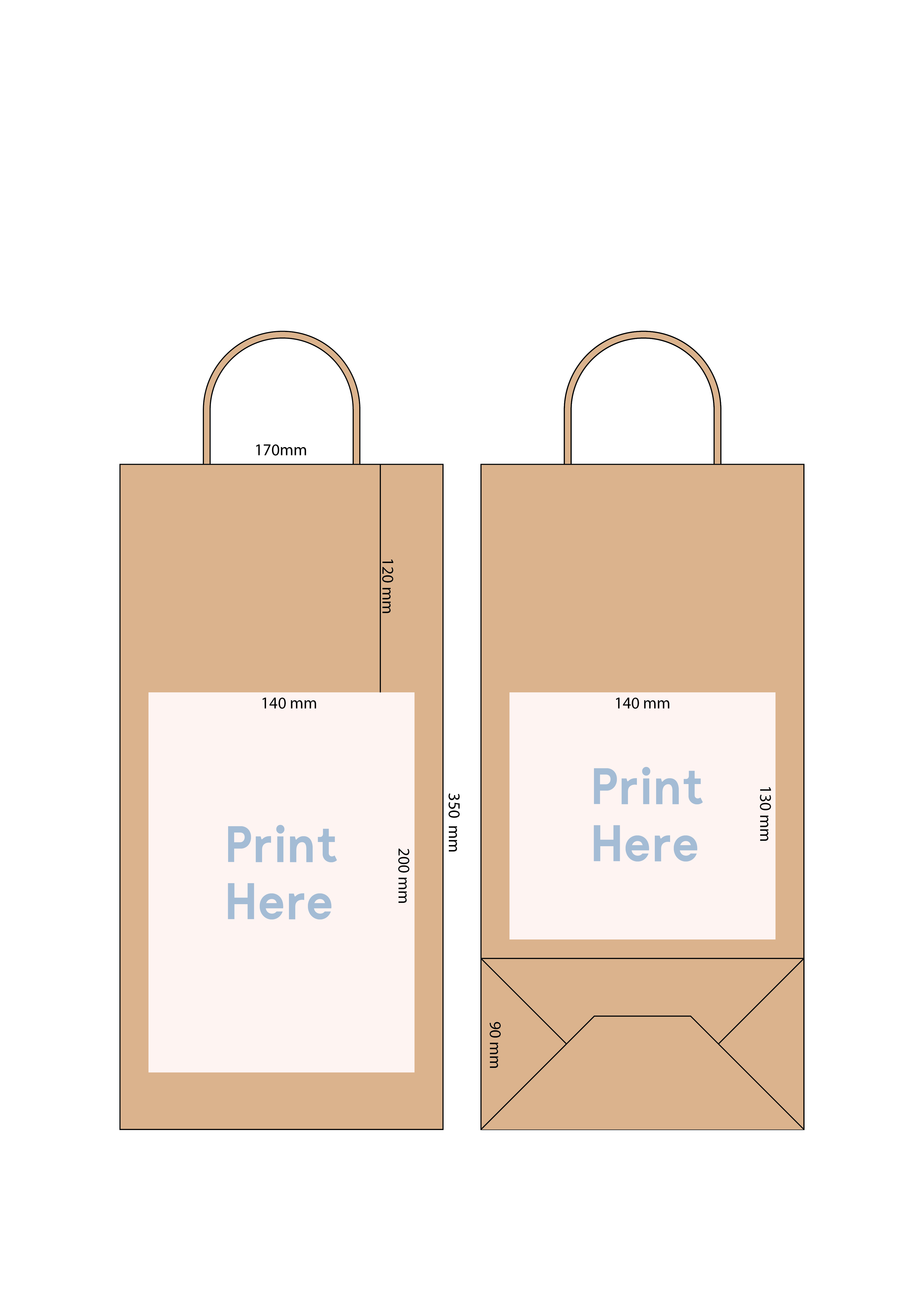 2 Bottle Bag - Twist Handle - Custom Print